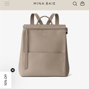 Mina Baie leather Harper Full Desert diaper backpack